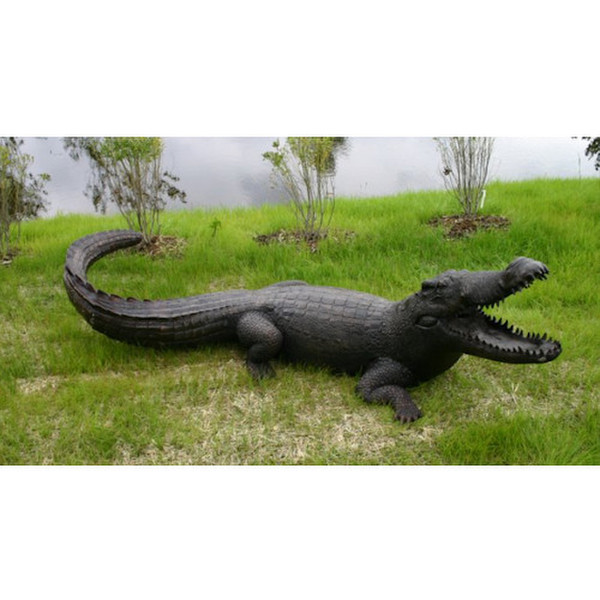 Bronze Alligator Water Feature Sculpture